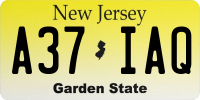NJ license plate A37IAQ