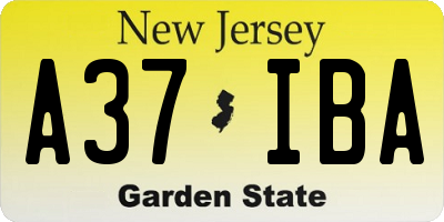 NJ license plate A37IBA