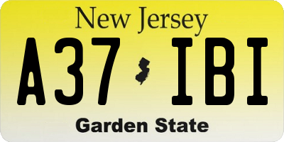 NJ license plate A37IBI