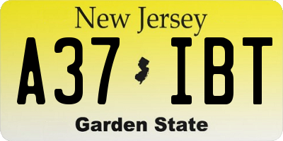 NJ license plate A37IBT