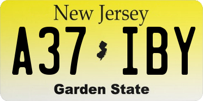NJ license plate A37IBY
