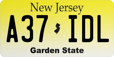NJ license plate A37IDL