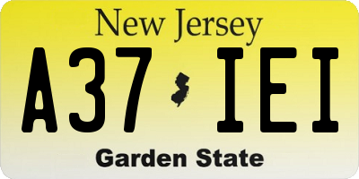 NJ license plate A37IEI