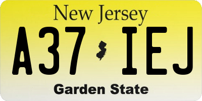 NJ license plate A37IEJ