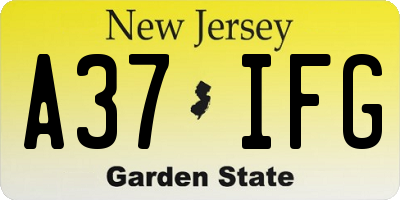 NJ license plate A37IFG