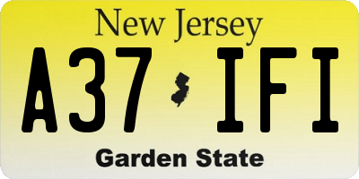 NJ license plate A37IFI