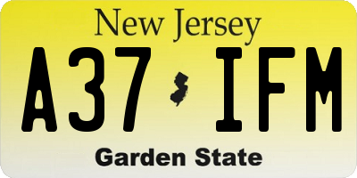 NJ license plate A37IFM