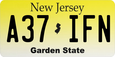 NJ license plate A37IFN