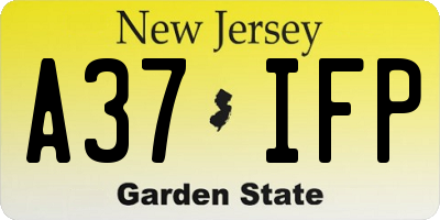 NJ license plate A37IFP