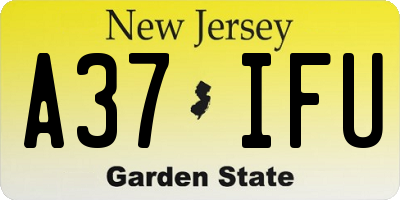 NJ license plate A37IFU