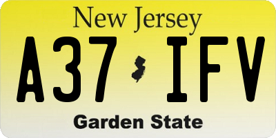 NJ license plate A37IFV