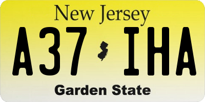 NJ license plate A37IHA