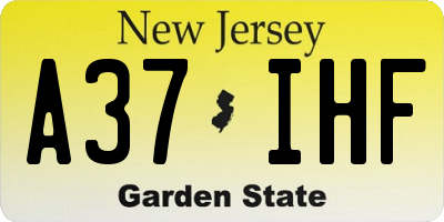 NJ license plate A37IHF