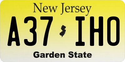 NJ license plate A37IHO