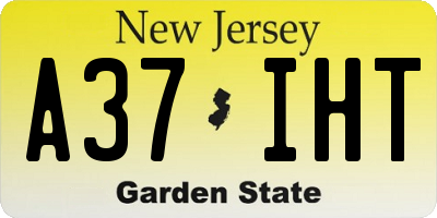 NJ license plate A37IHT
