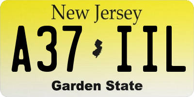 NJ license plate A37IIL