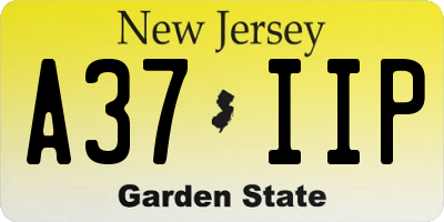 NJ license plate A37IIP