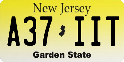 NJ license plate A37IIT