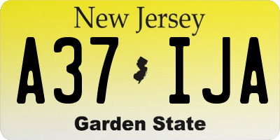 NJ license plate A37IJA