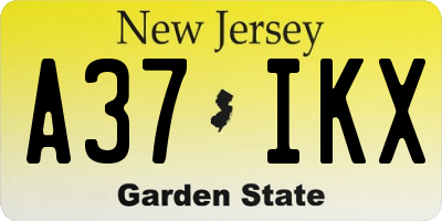 NJ license plate A37IKX
