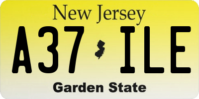NJ license plate A37ILE