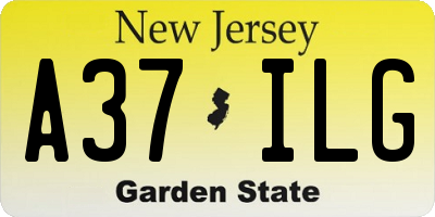 NJ license plate A37ILG