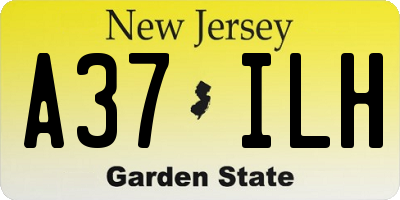 NJ license plate A37ILH