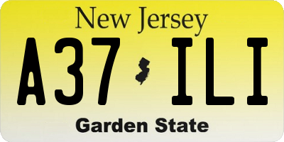 NJ license plate A37ILI