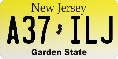 NJ license plate A37ILJ