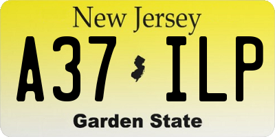 NJ license plate A37ILP