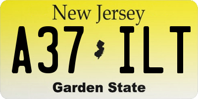 NJ license plate A37ILT