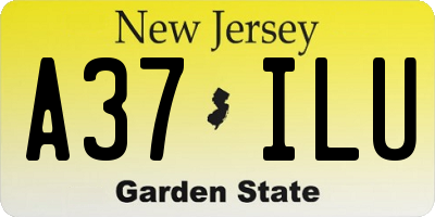 NJ license plate A37ILU