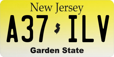 NJ license plate A37ILV