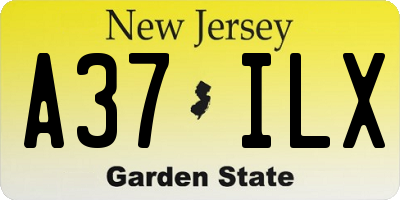 NJ license plate A37ILX