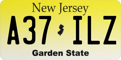NJ license plate A37ILZ