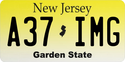 NJ license plate A37IMG