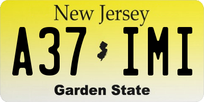 NJ license plate A37IMI