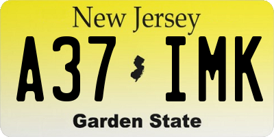 NJ license plate A37IMK
