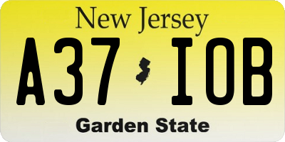 NJ license plate A37IOB