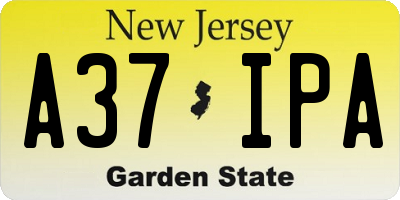 NJ license plate A37IPA