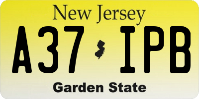 NJ license plate A37IPB