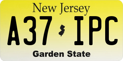 NJ license plate A37IPC