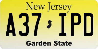 NJ license plate A37IPD