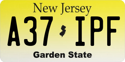 NJ license plate A37IPF