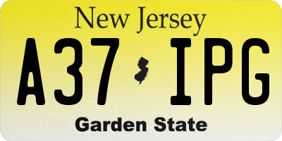 NJ license plate A37IPG