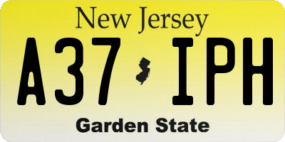 NJ license plate A37IPH