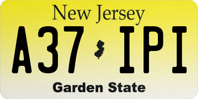 NJ license plate A37IPI