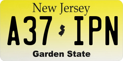 NJ license plate A37IPN