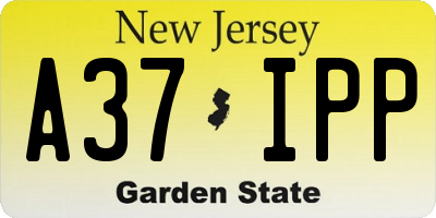 NJ license plate A37IPP