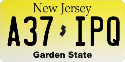 NJ license plate A37IPQ